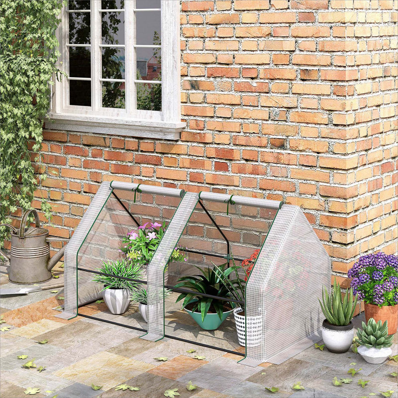 6' X 3' X 3' Portable Mini Greenhouse Outdoor Garden With Large Zipper Doors And Water/UV PE Cover, 3' H x 5.9' W x 3' D