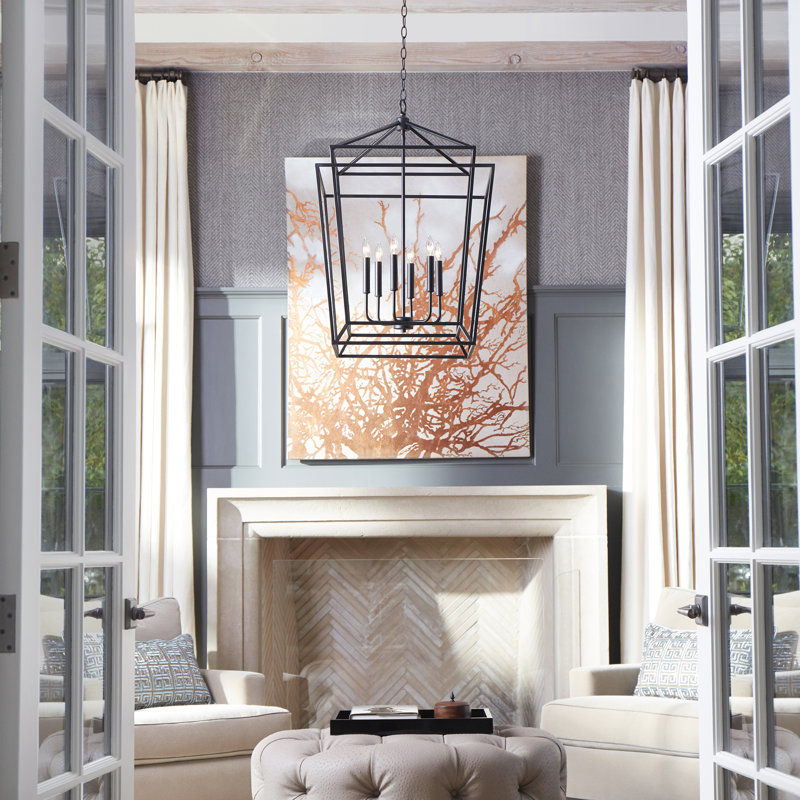 Sonnenberg 6 - Light Dimmable Lantern Chandelier, Noir