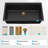 Black Granite Composite Undermount Workstation Kitchen Sink - Single Bowl, 33" X 19" X 9.65"