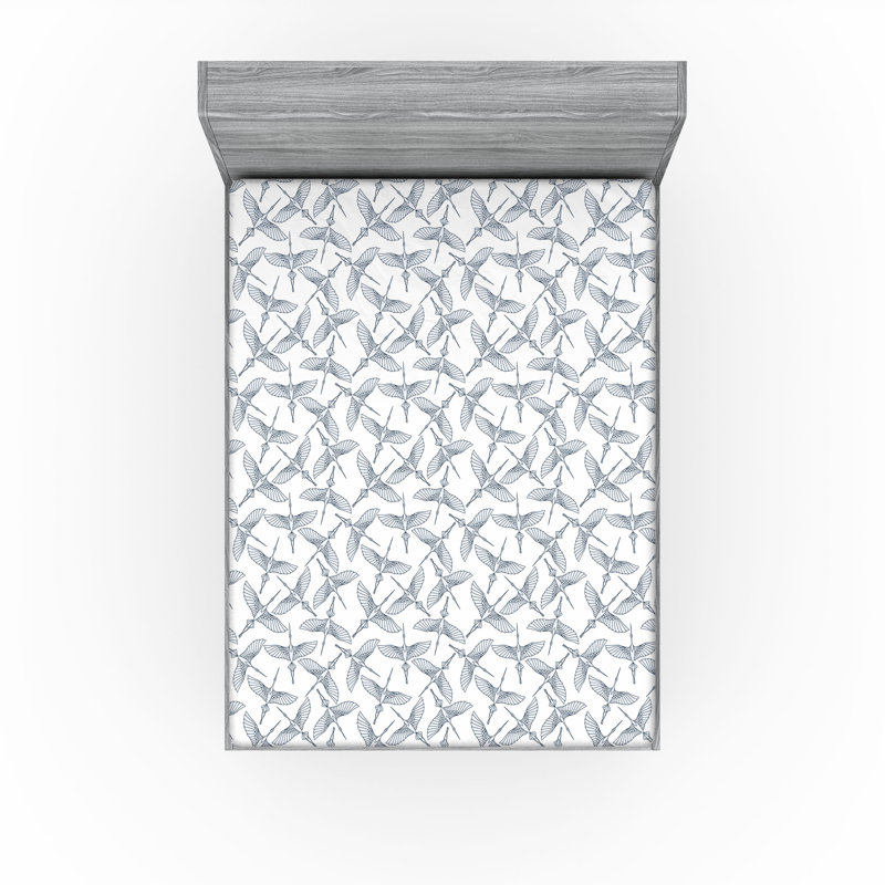 Drap-housse à motif d'oiseaux Ambesonne, Drap-housse de taille double