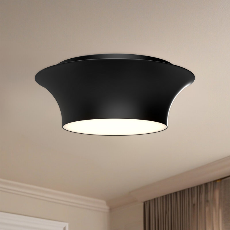 Plafonnier encastré 2 lumières Alexia, H 4,88 po x l 13 po x P 13 po, Noir mat