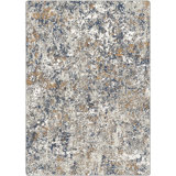 8x10 Area Rug, Machine Washable, Abstract Design, Low-Pile, Non-Slip,Mix Gold