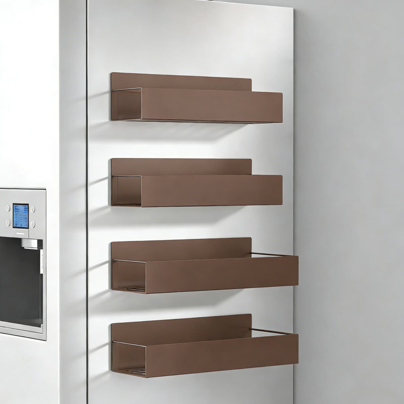 Étagère à épices magnétique pour réfrigérateur et four - Paquet de 4 solution de rangement robuste avec aimants puissants