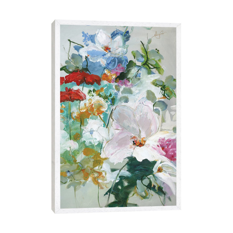 Flower Varity I - Painting on Canvas, 66.04cm H x 45.72cm W x 3.81cm D, White Framed