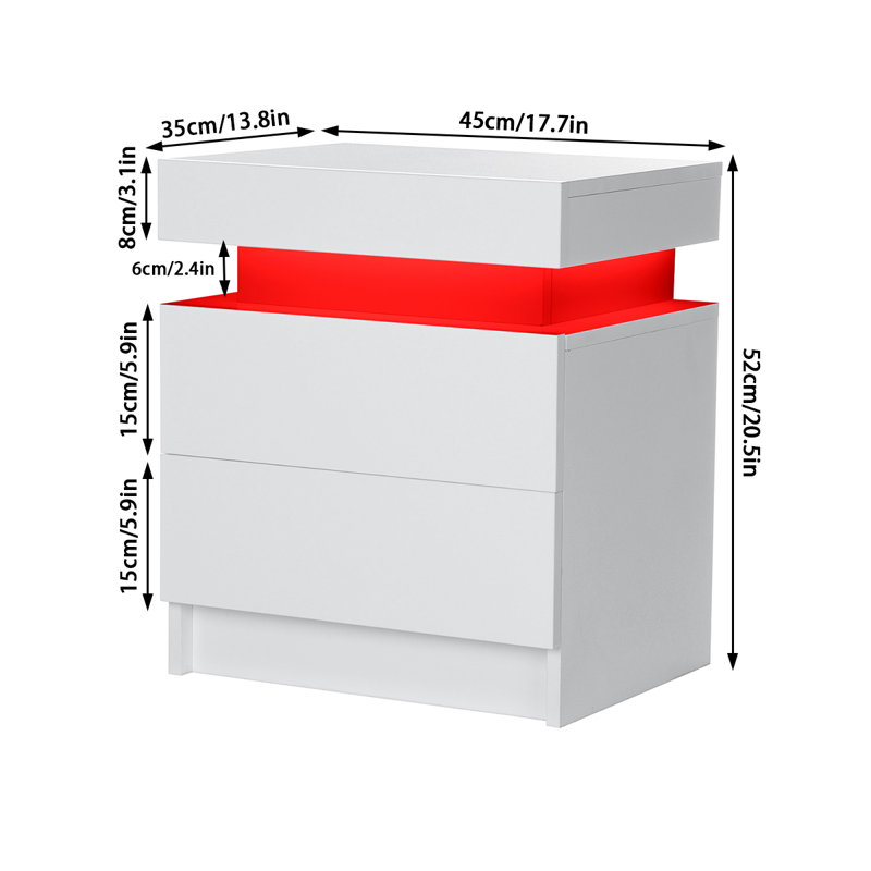 Binger 17.7'' W Unfinished Nightstand, White