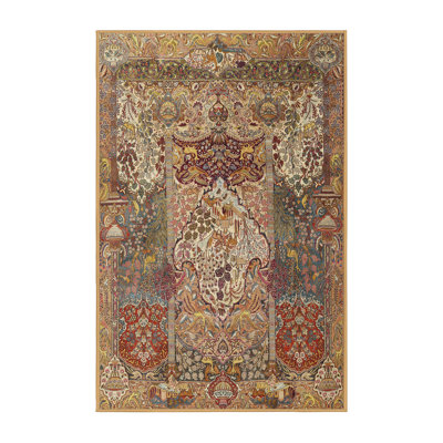 Tapis oriental brun / vert / bleu