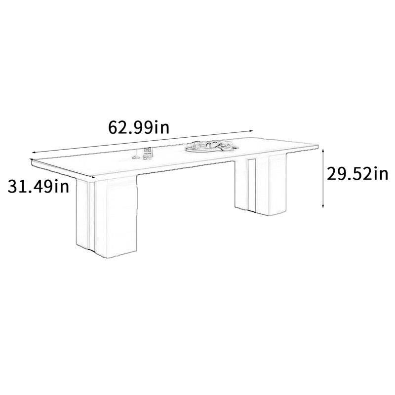 Table de salle à manger Atmospher, H 29,52 po x L 62,99 po x l 31,49 po