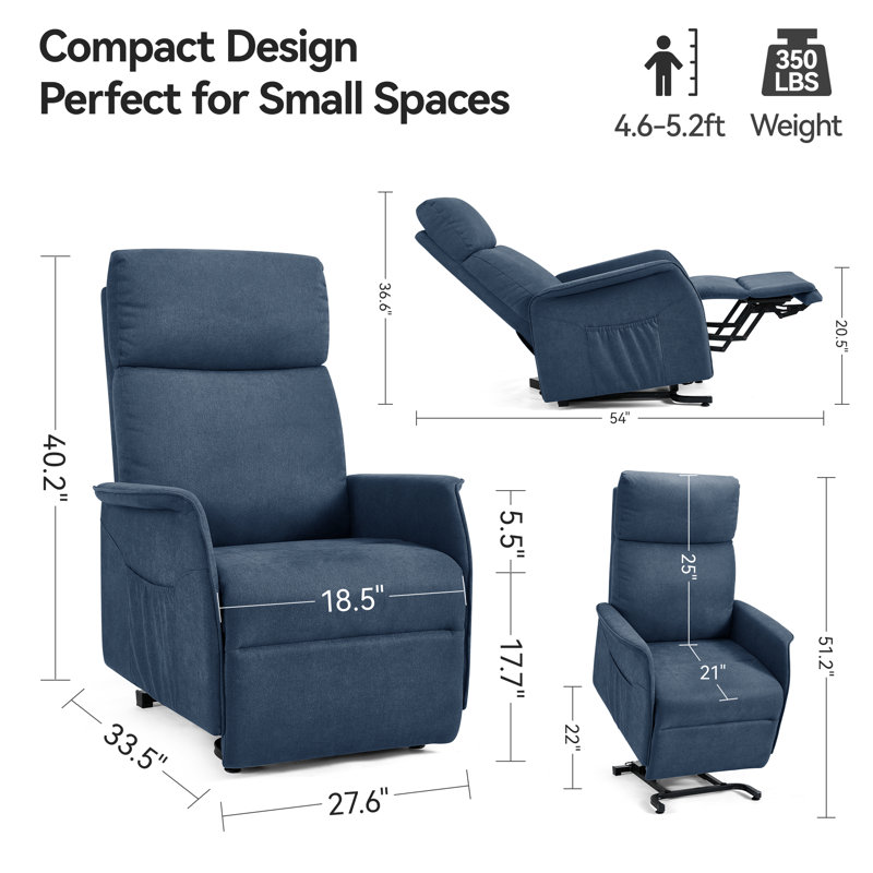 Fauteuil inclinable électrique avec chaleur et massage Petite, Marine