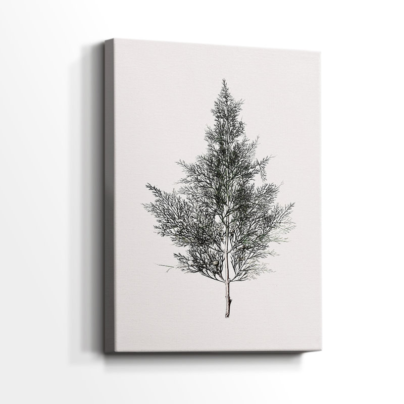 «Silver Blessing of Pines» - Toile tendue avec châssis de qualité supérieure, H 27 po x l 18 po