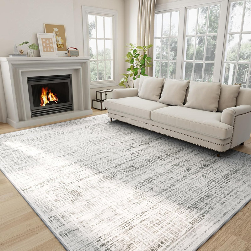 Tapis lavable 8 x 10: tapis de salon moderne antidérapant et moelleux, tapis doux et intérieur, ne perdant pas ses poils