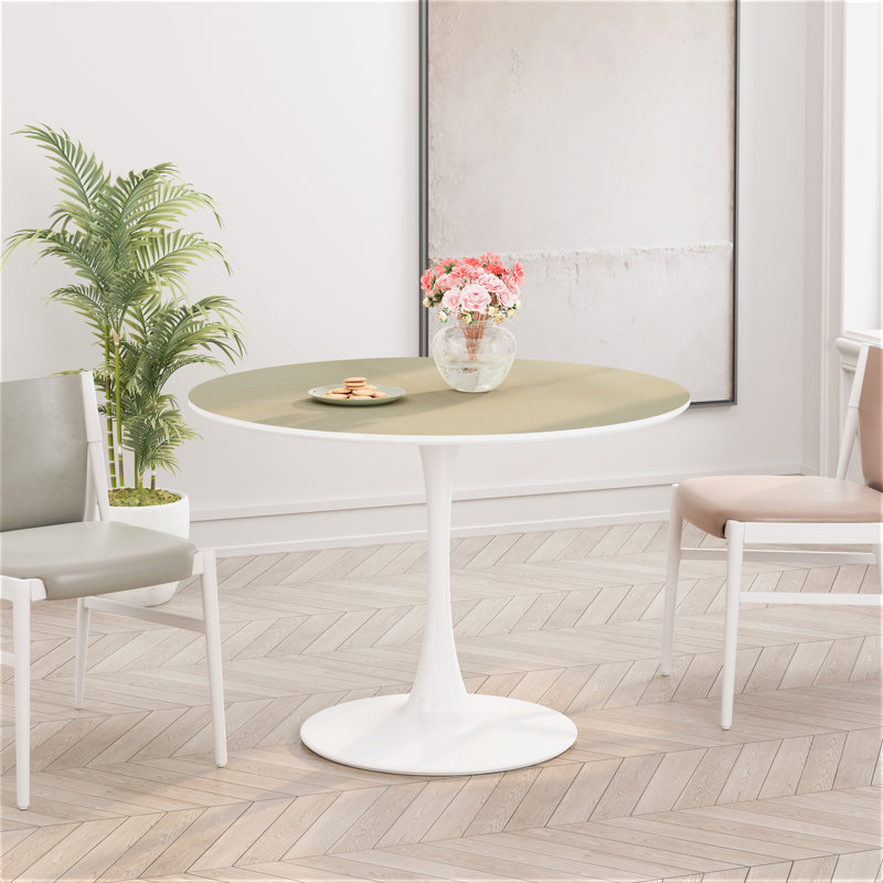 Table de salle à manger, Bois, Blanc, 29.33"H x 42.13"W x 42.13"L