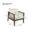 Chaises club d'extérieur (ensemble de 2), structure en bois d'acacia avec dossier en corde, coussins beiges hydrofuges pour patio / cour arrière / terrasse-129910342
