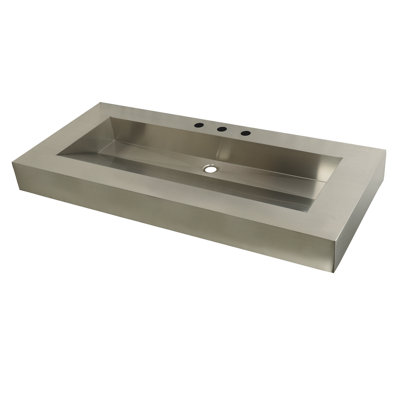 Kingston Brass Kingston Commercial 49-Inch Stainless Steel Bathroom Sink