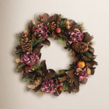 HYDRANGEA AND MAGNOLIA LEAF WREATH