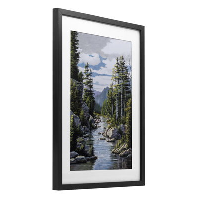 Alone In The Stream, reproduction sous verre encadrée, design par Bill Saunders