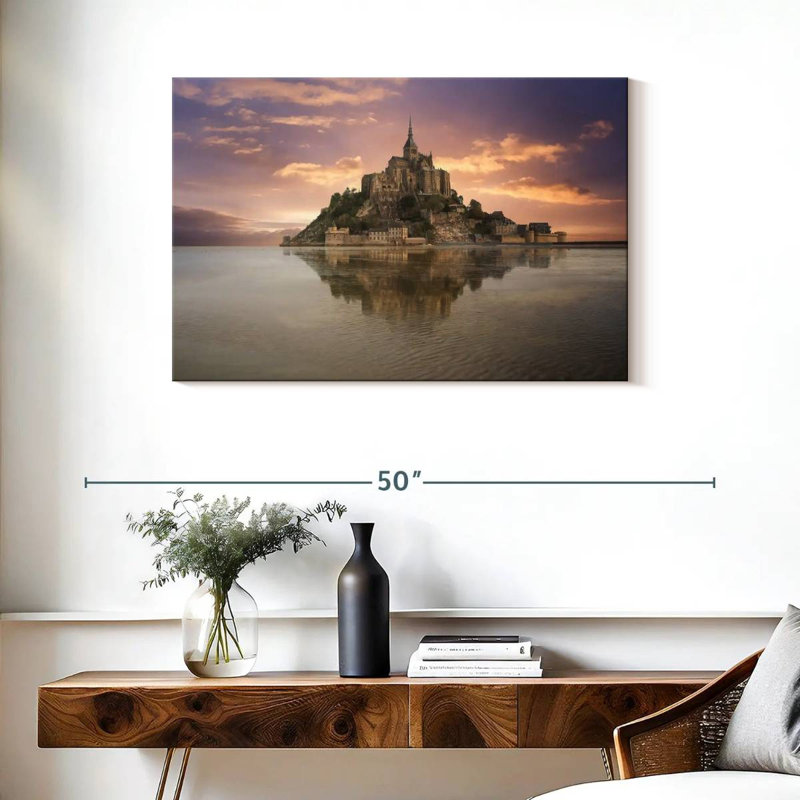 Adella Mont Saint Michel, île de l'abbaye, H 24 po x l 36 po