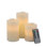 Set of 3 Ivory LED Candles with Remote Timer