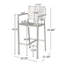 Ensemble de 2 tabourets d'extérieur avec cadre en aluminium antirouille 29,50 po d'extérieur, argent