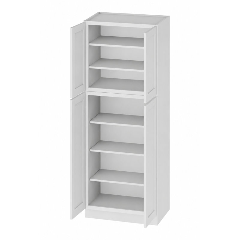 Armoire de rangement/haute standard en contreplaqué blanc, modèle Kindwood Eco Shaker, 30 po L x 24 po P x 90 po H, prête à assembler