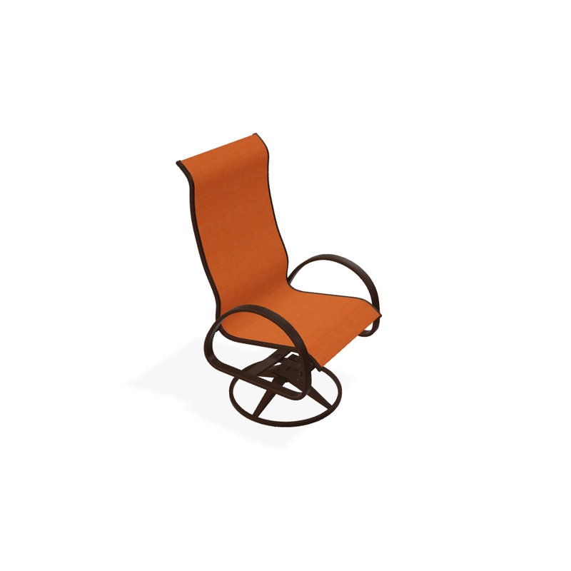 Fauteuil de patio pivotant Hiraku, Kona texturé, Toile Sunbrella® tangerine
