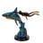 Sculptures & Beyond Shark with Diver Cast Bronze Sculpture – Lost-Wax Bronze with Hand-Applied Patina on Black Marble Base – Coastal & Nautical Decorative Art for Home, Office, Poolside & Yacht Décor – Fearless Encounter – 19"H