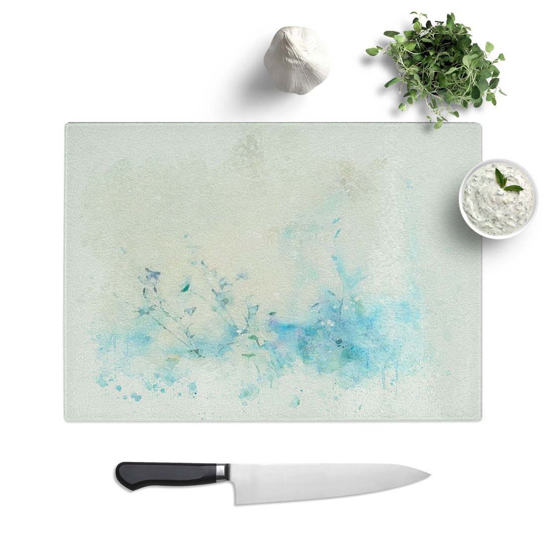 Tempered Glass Wild Flowers in Abstract Chopping Board