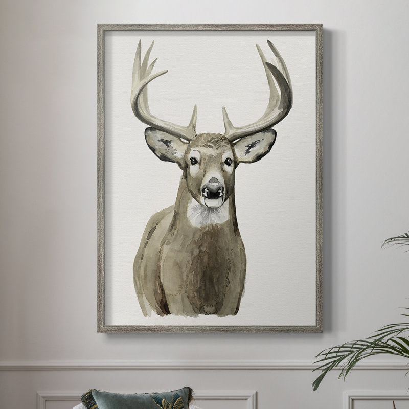 Impression encadrée Handsome Whitetail II - bois massif, H 15 po x l 12 po