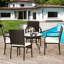 Chaise de patio empilable avec coussin