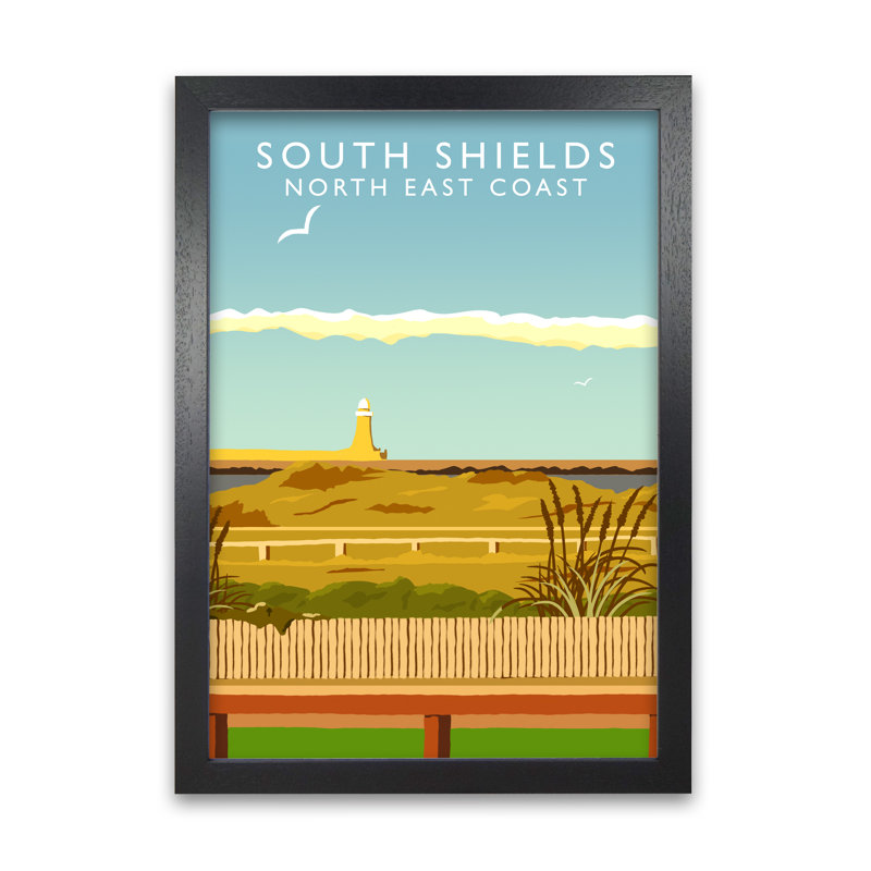 South Shields North East Coast 1 Piece Wall Art, 59.4cm H x 42cm W x 3cm D, Black Framed