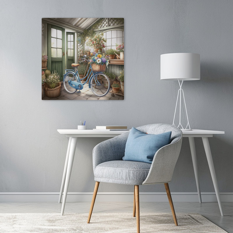 Art floral dans un jardin, H 24 po x l 24 po
