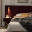 King Size Velvet Bed Frame/Vertical Channel Tufted Wingback Headboard/Upholstered Platform Bed/Strong Wooden Slats/No Box Spring Needed/Easy Assembly-130382490-130382491