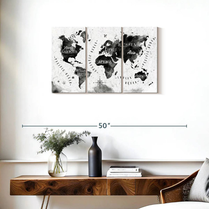 Aliaz Map, 20" H x 33" W