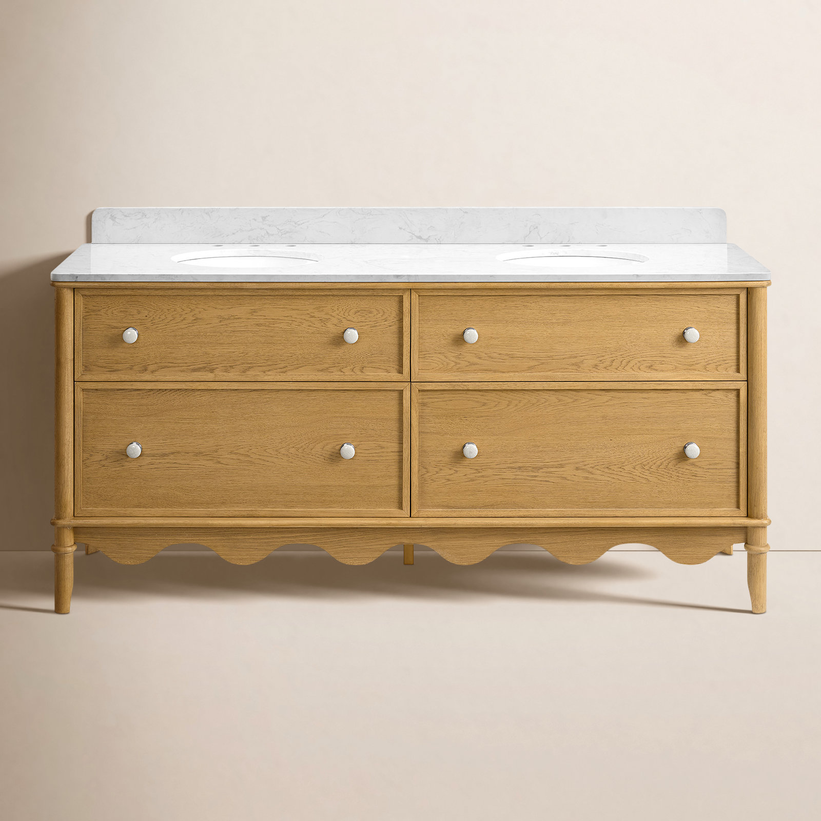 Juliette Bathroom Vanity, Enhanced Natural Oak, 72"
