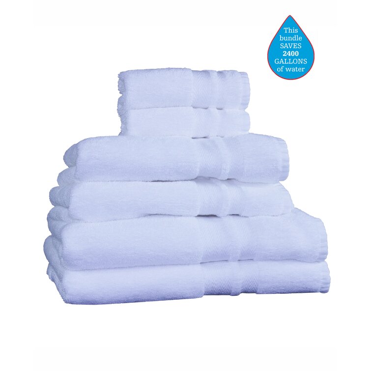 Endure Luxury Super Soft 100 Percent Cotton 6 Piece Bath Towel Set 