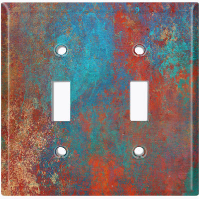 Patterned 2 - Gang Toggle Light Switch Standard Wall Plate