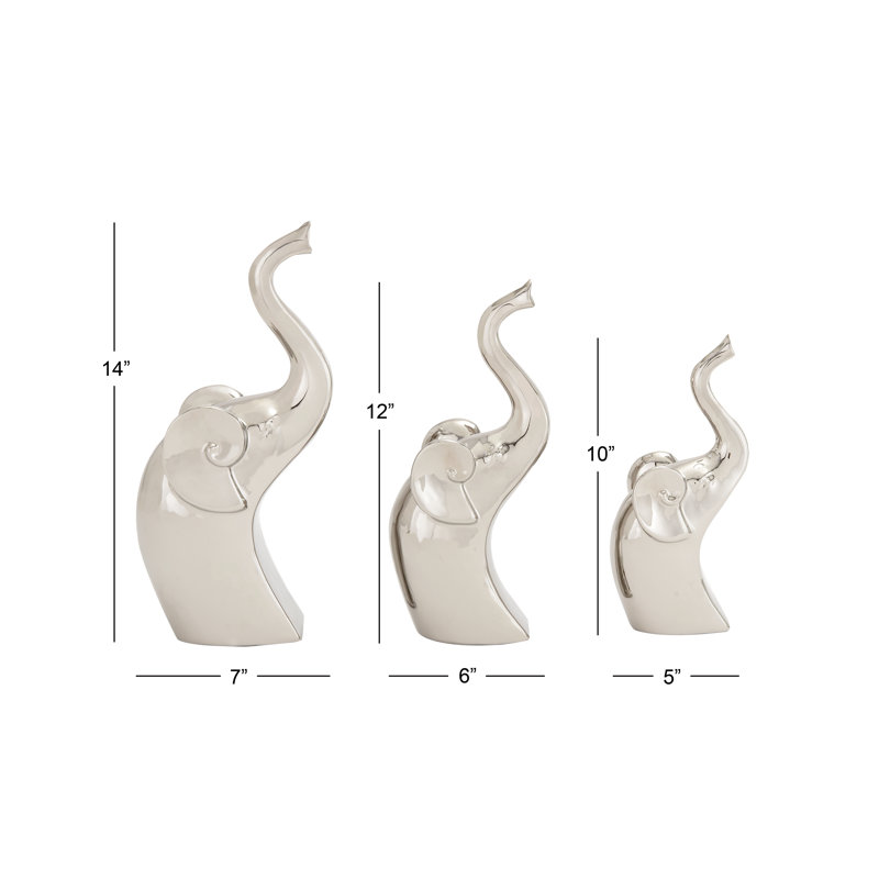 Ensemble d'éléphants en porcelaine