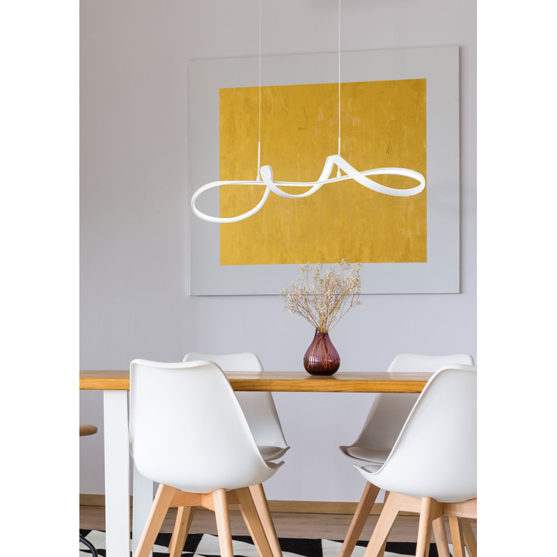 Acen 1 - Light Kitchen Island Geometric LED Pendant, Matt white