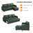 89" L-Shaped Sectional Sleeper Sofa with Hidden Storage, Faux Leather Pull-Out Sofa Bed for Living Room-1756575699