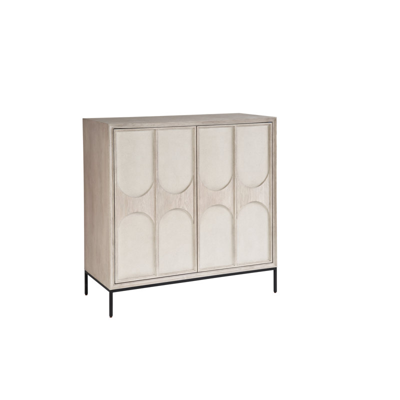 Odessa 42" Natural Oak Bar Cabinet with Metal Base