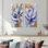 Lavender And Golden Balance Of Peonies Blossom I - Abstract Wall Art 2 Pieces Collection