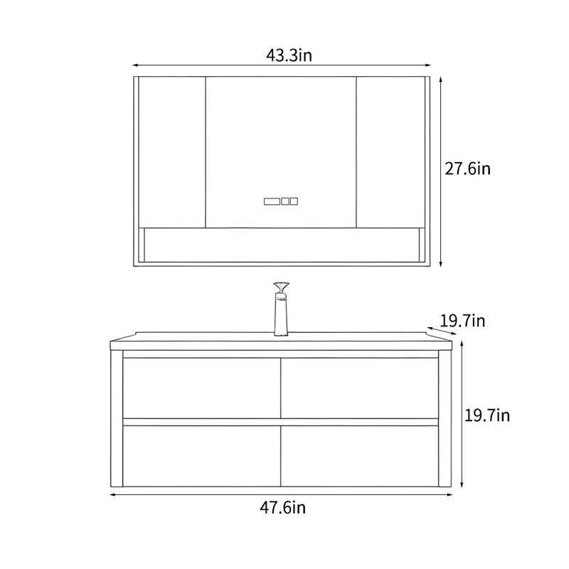 American style retro simple bathroom cabinet