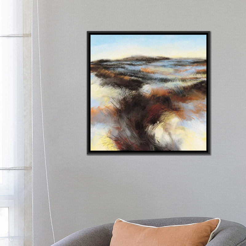 « dunes ii », impression sur toile, H 18 po x l 18 po x P 1,5 po, Toile avec cadre noir, Pas de tapis