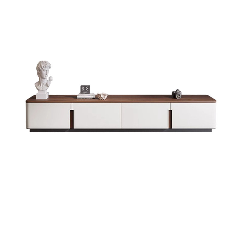 Meuble télé en bois de qualité supérieure, Brun / blanc, 78.74"
