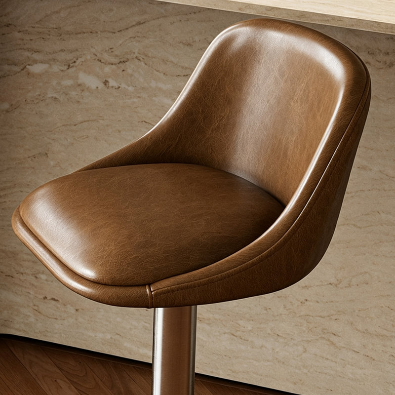 Chaise d'appoint à dossier brun et argent massif (ensemble de 2)