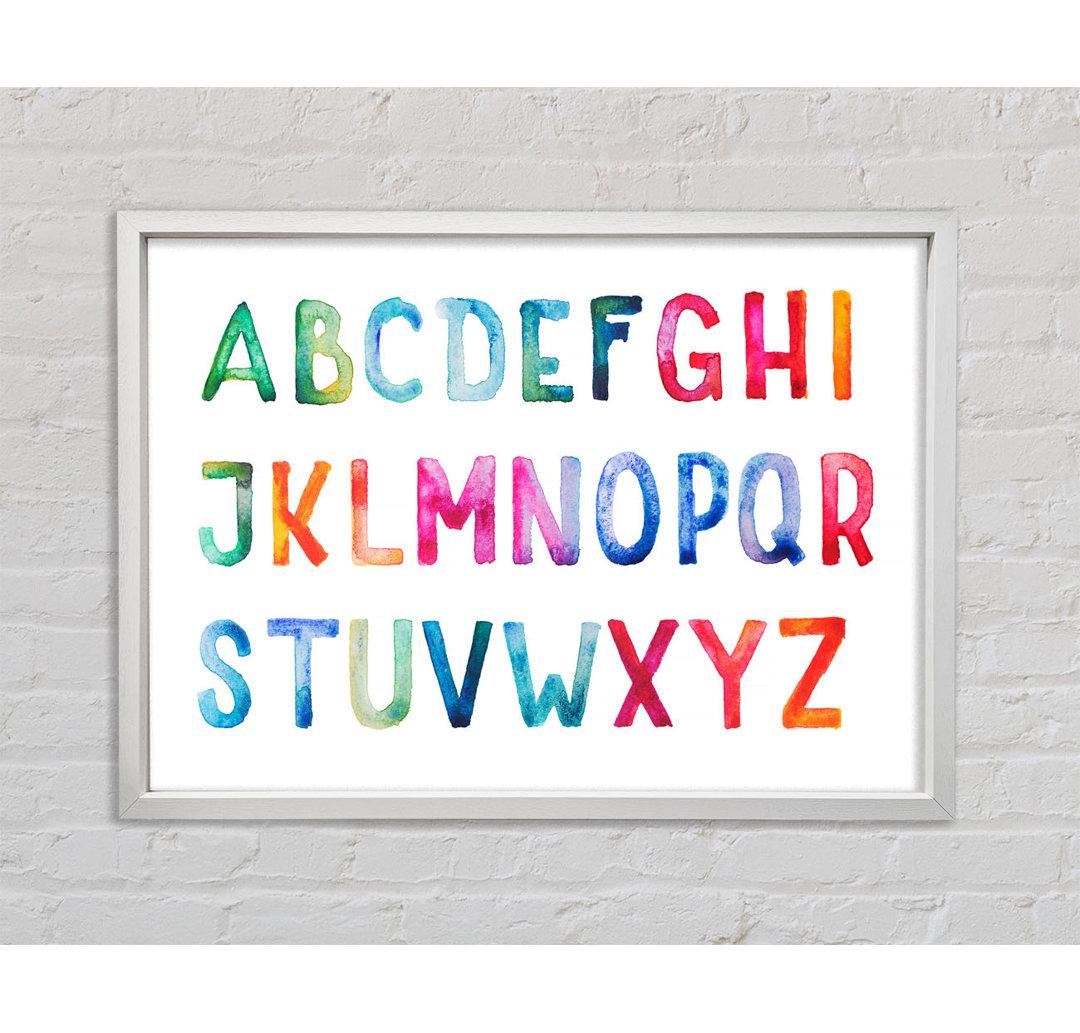 Regenbogen-Alphabet - Einzelner Bilderrahmen Kunstdrucke auf Leinwand