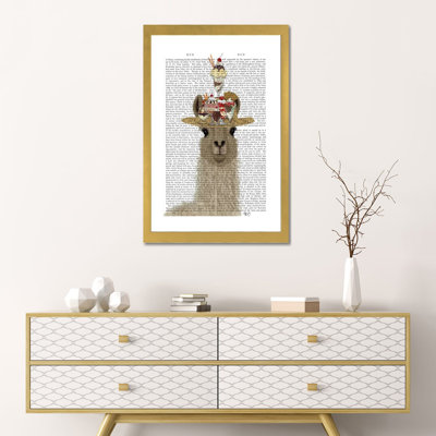 «Llama Ice Cream Hat» par Fab Funky, reproduction d'art graphique