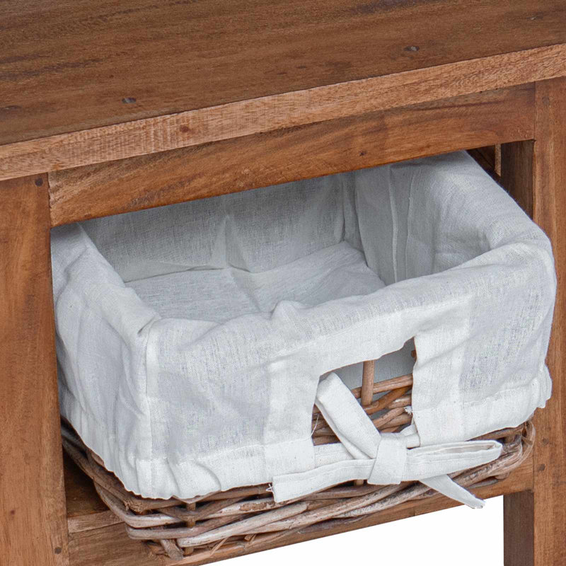 38cm W Solid Wood Bedside Table