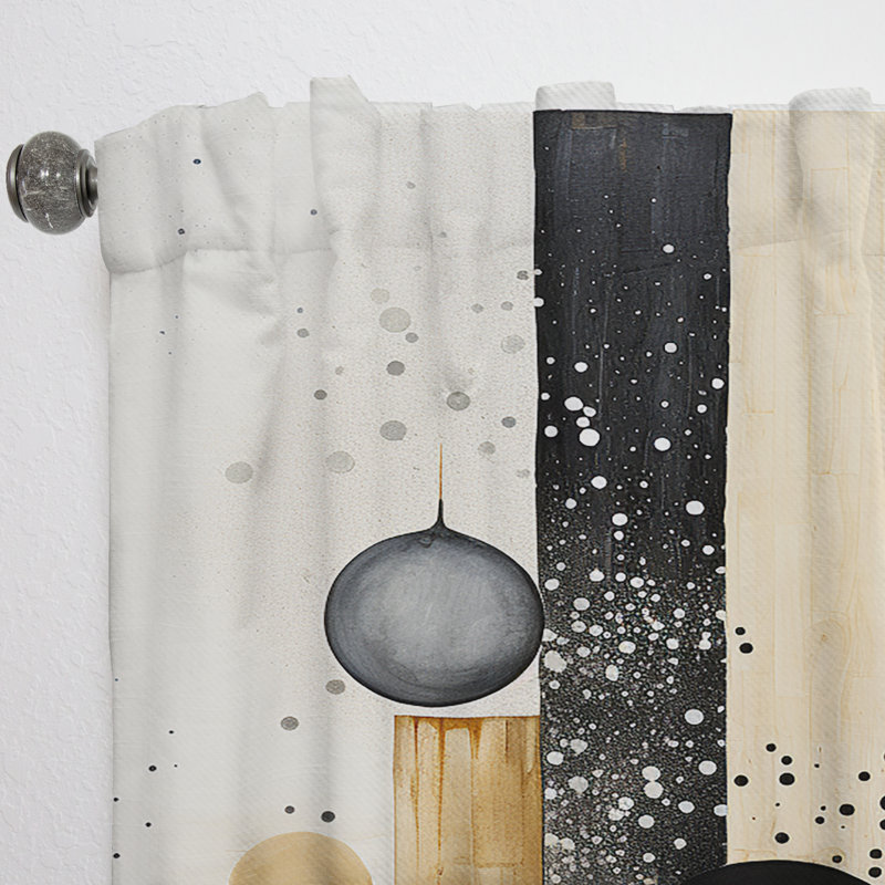 Monochromatic Fusion III - Abstract Collages Curtain - Velvet Room Darkening - 1 Panel, 52" W x 120" L