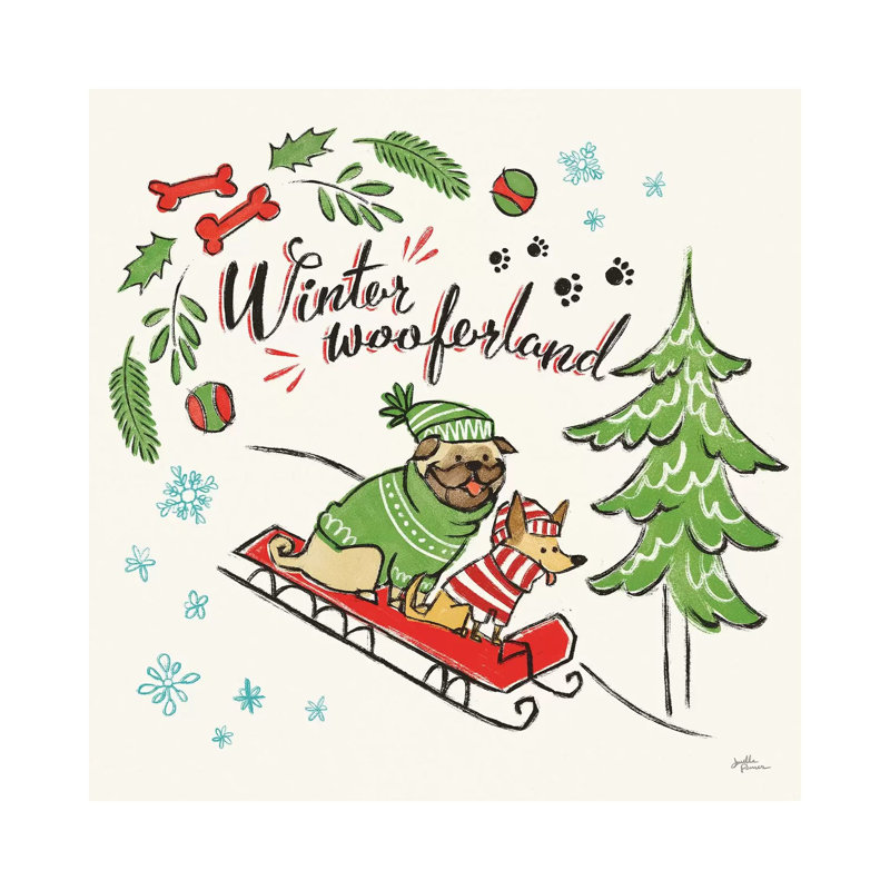 Winter Wooferland V by Janelle Penner - Wrapped Canvas Print, 30.48 cm H x 30.48 cm W