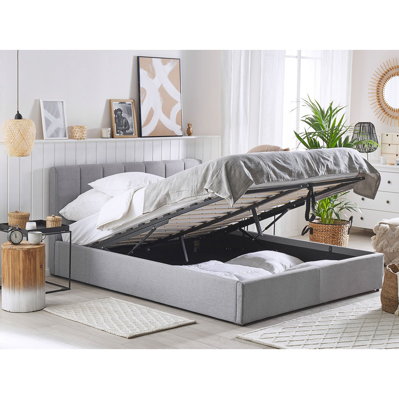 Dreux Upholstered Ottoman Storage Bed, European Kingsize (160 x 200cm), Light Grey